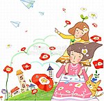 手绘少女 手绘女孩
