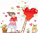 手绘少女 手绘女孩