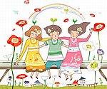 手绘少女 手绘女孩