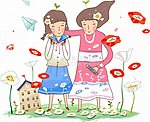 手绘少女 手绘女孩