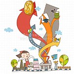 箭头 卡通小孩
