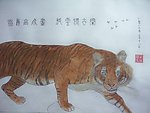 老虎 水彩画 国画