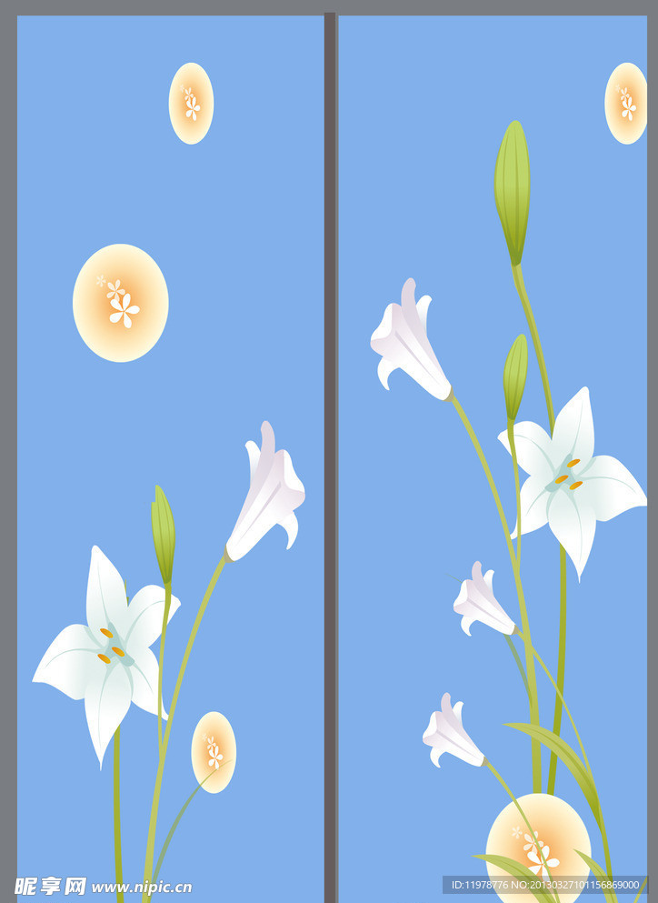 百合花移门