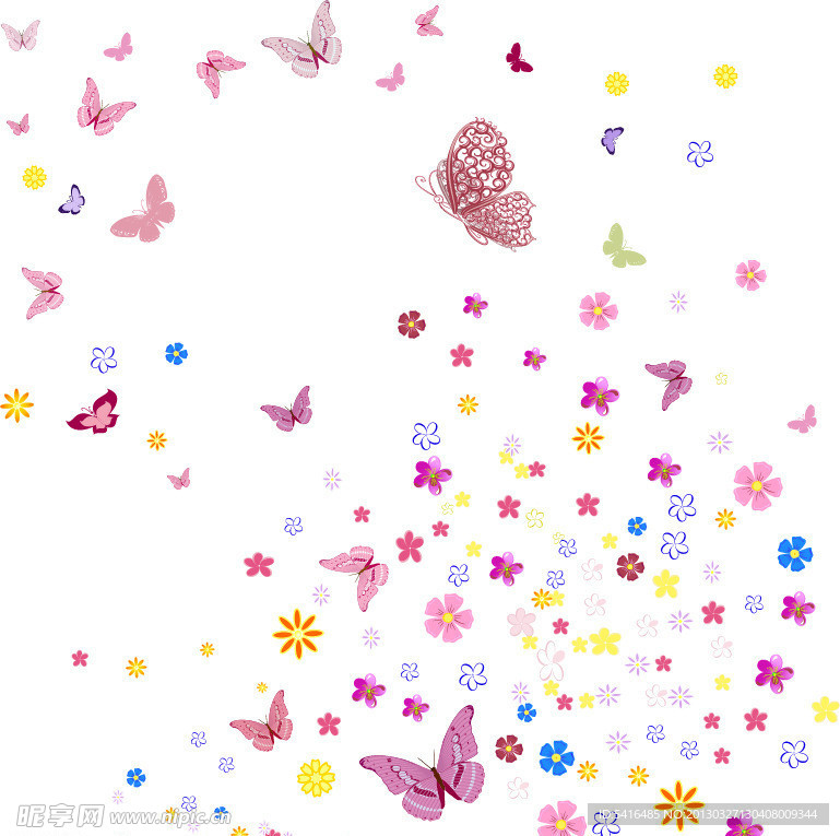 花和蝴蝶矢量