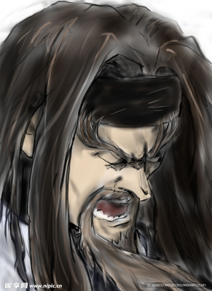 人物插画柯镇恶