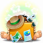 卡通夏日旅游背景