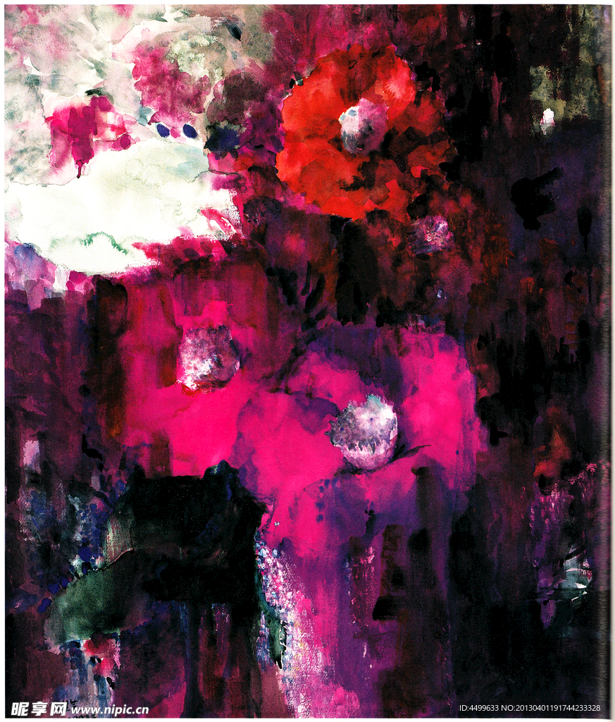 鲜花油画