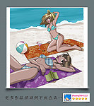 沙滩性感动漫美女