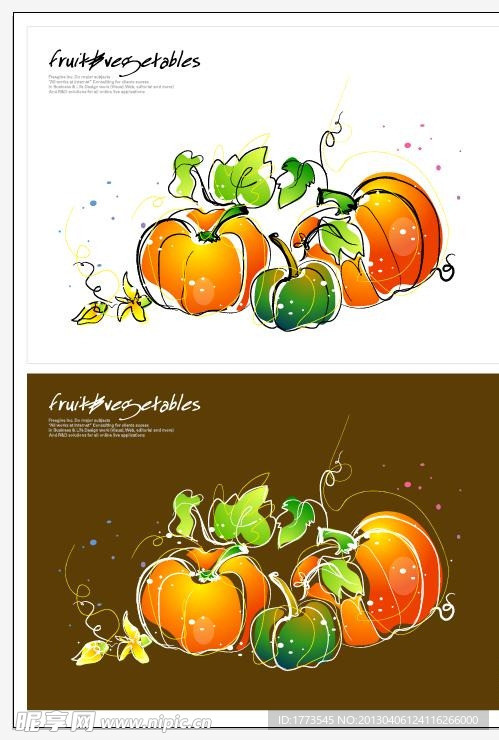 手绘果蔬 矢量花纹
