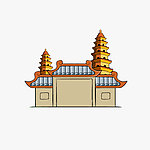 太原双塔矢量图