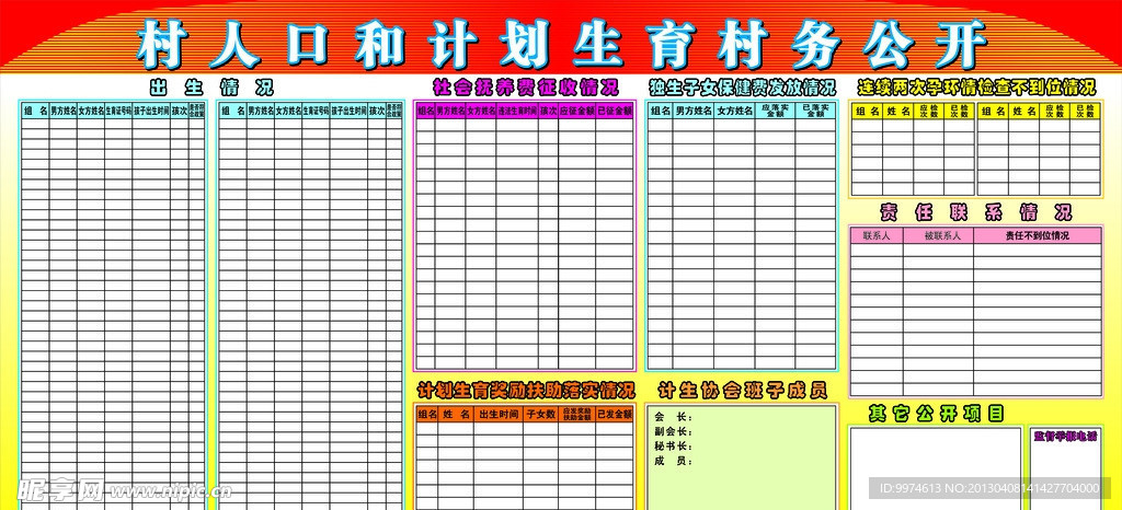 村人口和计划生育村务