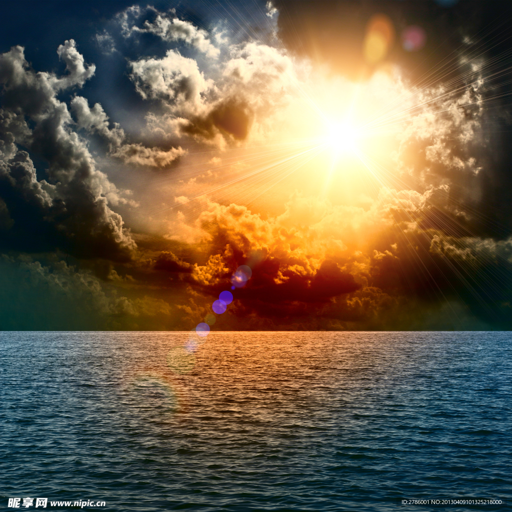夕阳霞光下的大海风景摄影高清jpg图片免费下载_编号1y2hwn80z_图精灵