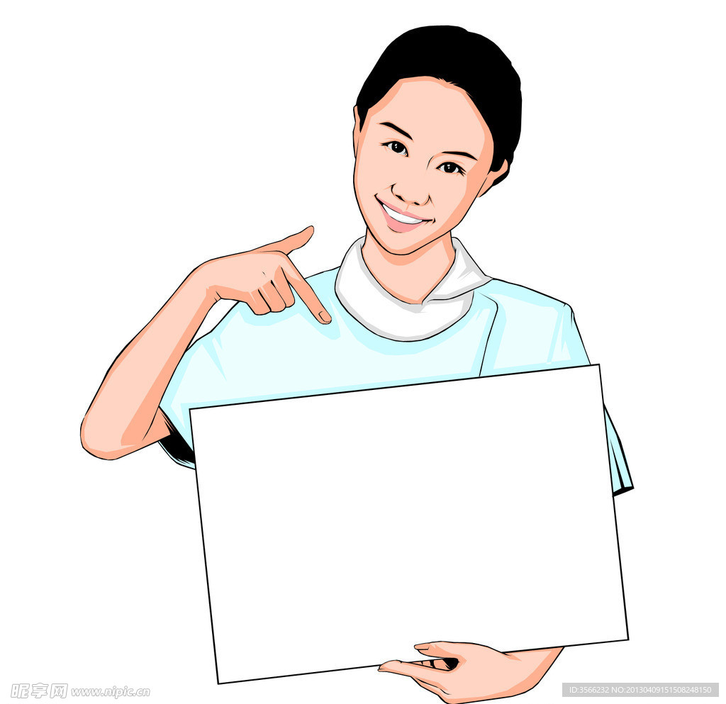 女孩 提示板