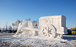 那达慕大会的雪雕