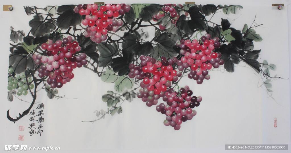 国画 葡萄