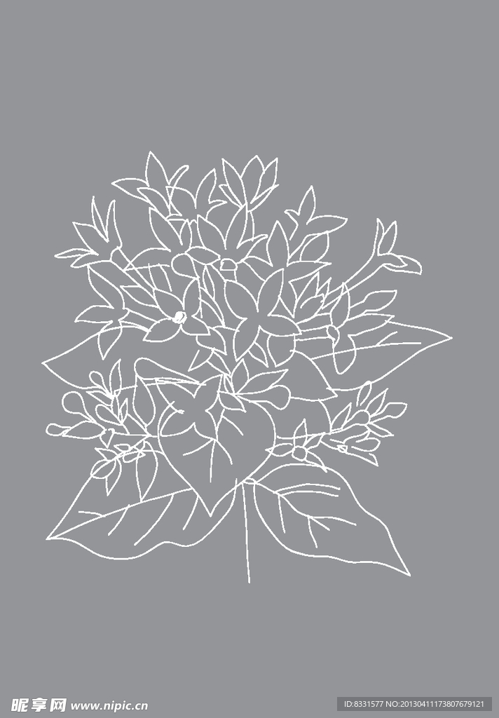 线描花