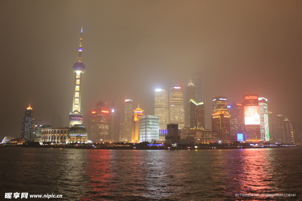 上海外滩远拍夜景