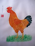 公鸡 水粉画 国画