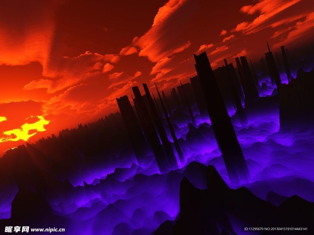 彩色风景画
