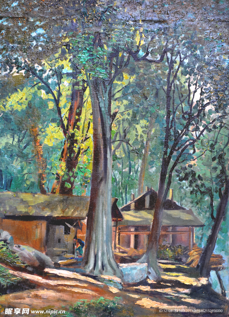 山庄油画