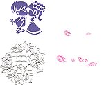 婚礼人物浪花素材