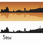 首尔城市建筑剪影