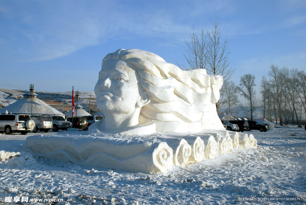 那达慕雪雕作品