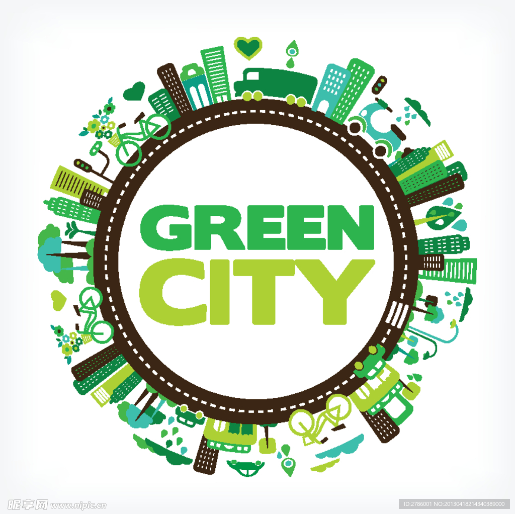 绿色城市环保背景