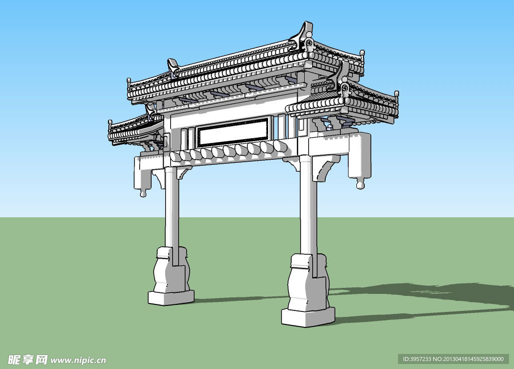 小牌楼3D模型