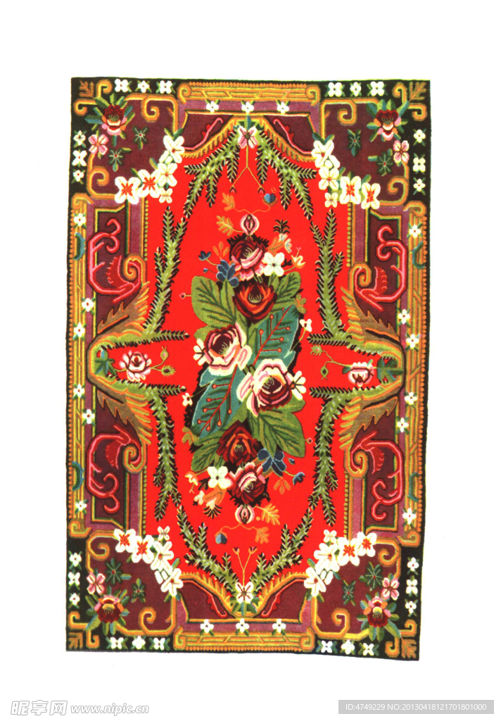 维吾尔族丝地毯饰纹