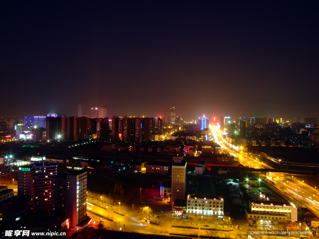 远眺石家庄璀璨夜景