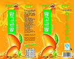 韩国芒果饮料瓶标