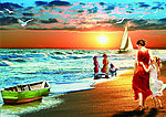海 油画