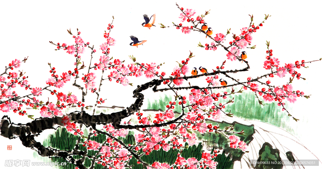 国画桃花