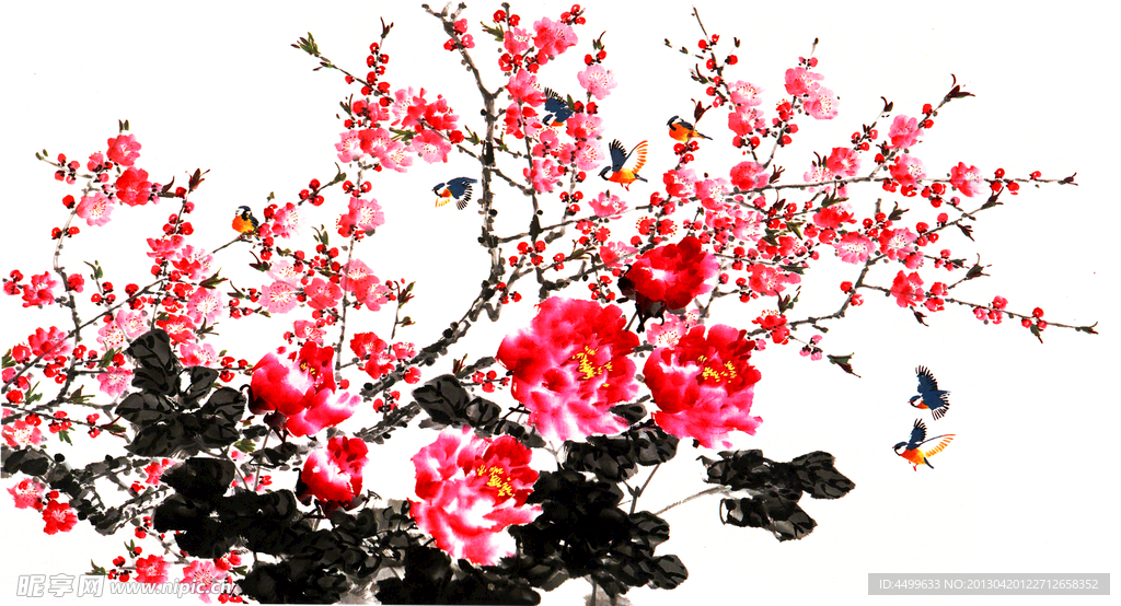 桃花国画