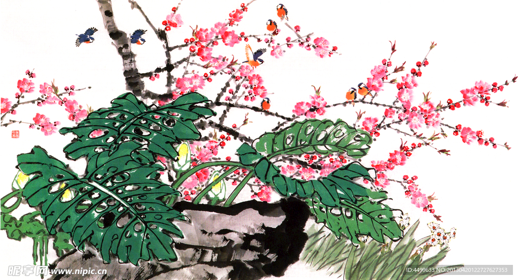 国画桃花
