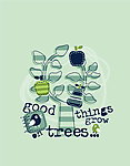 绿植小鸟