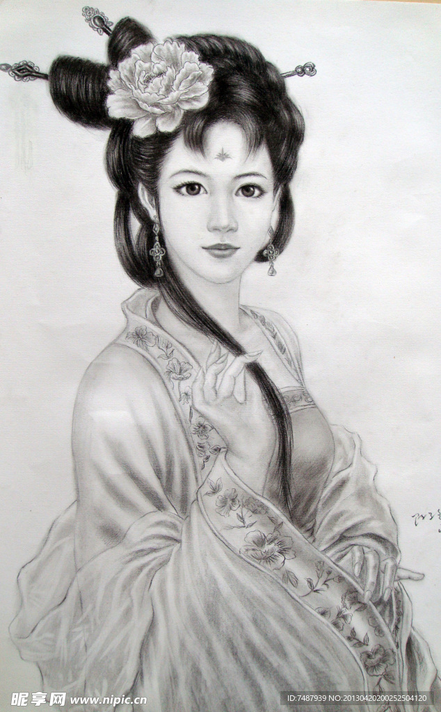 古装美女素描