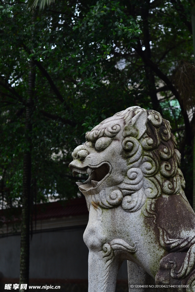 福建莆田广化寺内石狮