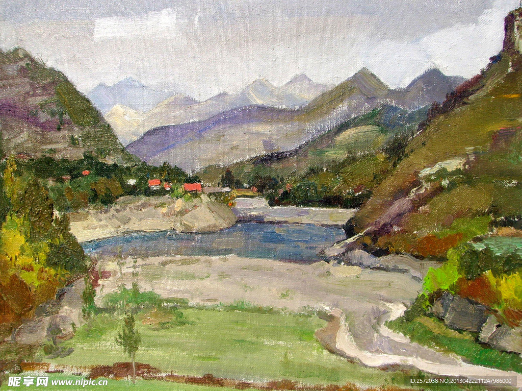 乡景 油画
