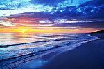 夕阳大海沙滩