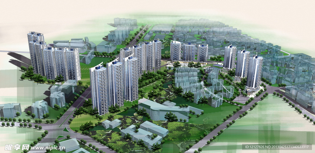 水彩风格建筑