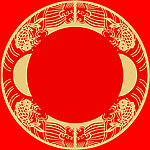 圆环鱼纹图案