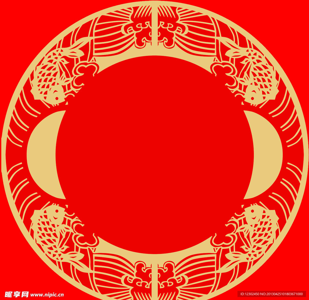 圆环鱼纹图案