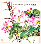 荷花国画