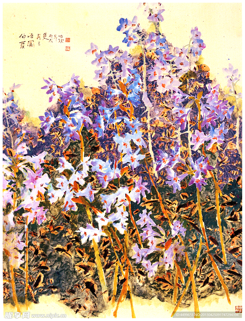 鲜花国画