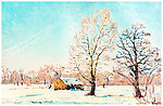 雪景油画