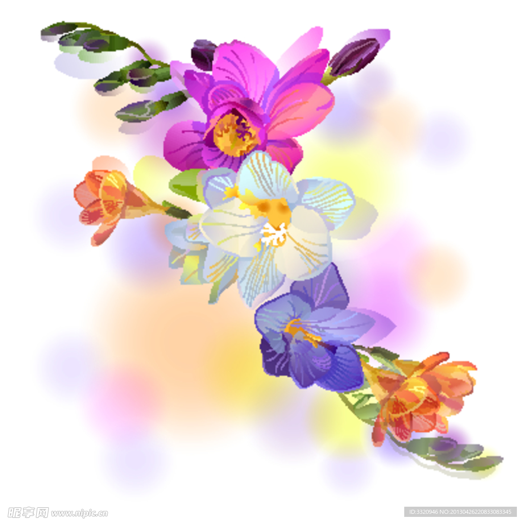 梦幻花卉花朵背景