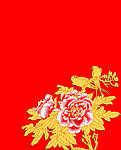 金色浮雕牡丹花