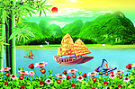 山水画 移门风景
